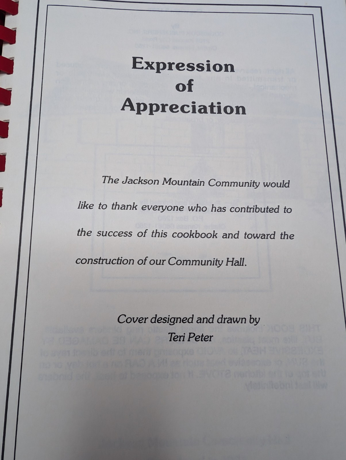 1988 Partyline Cookbook 260 Pages Spiral Paperback Vintage Jackson Mountain