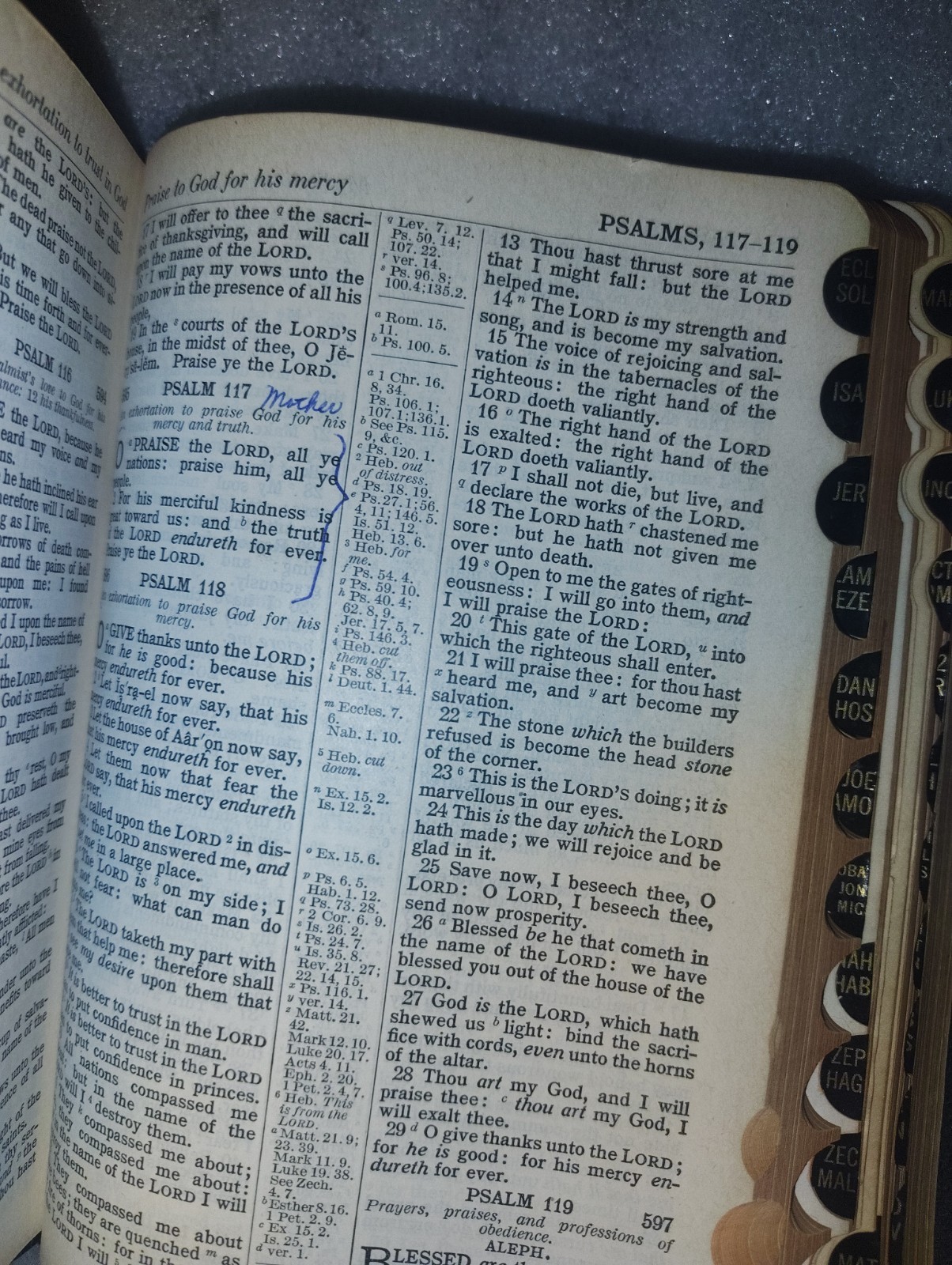 Vintage Holy Bible KJV w/ Ideal Helps National Bible Press Black Leather Tabs