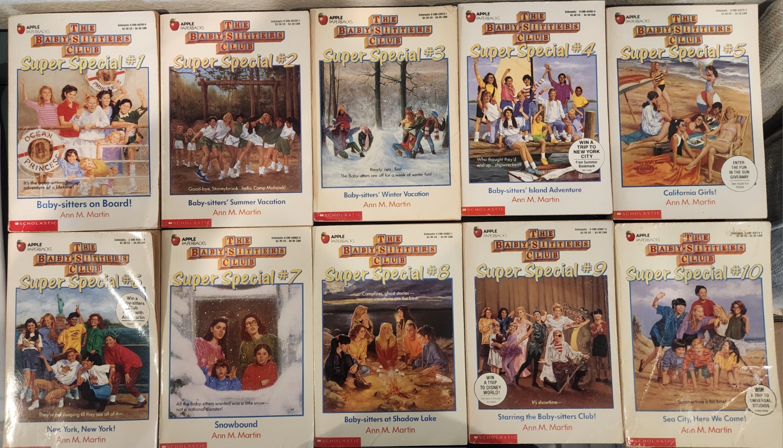 Babysitter’s Club Ann M. Martin Vintage Book Lot Of 10 Super Specials #1-10
