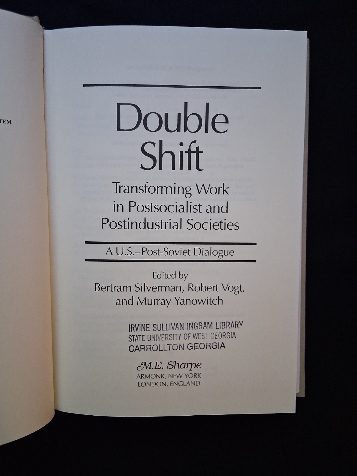 Double Shift: Transforming Work in Postsocialist and Post…1993 Ex libris