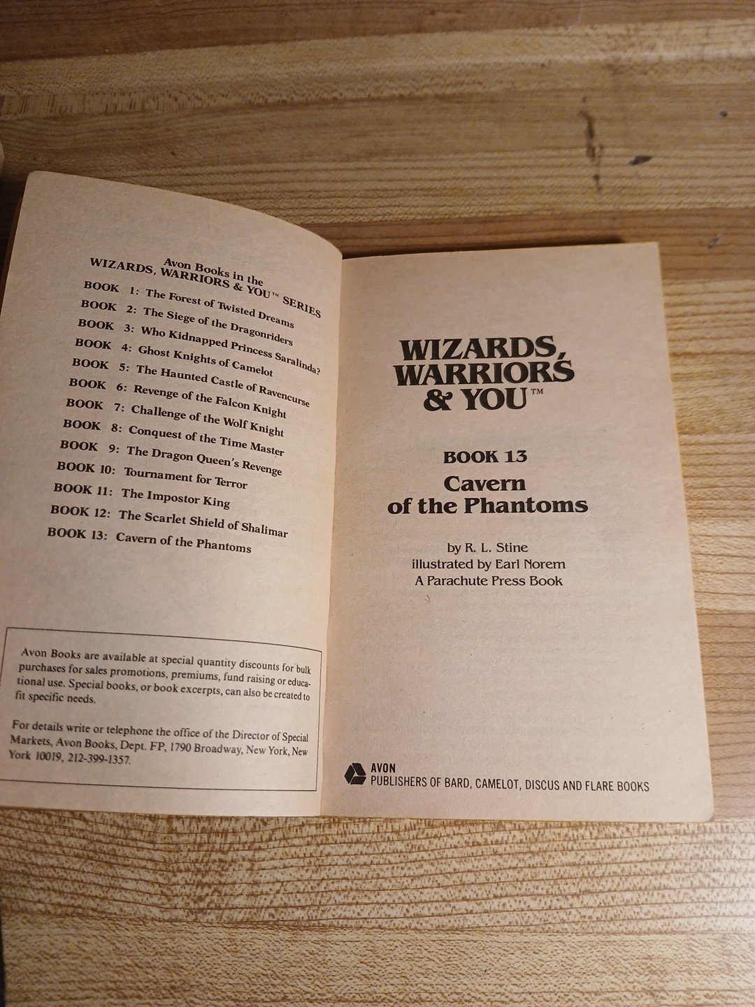 Wizards Warriors & You Book 13 Cavern Of The Phantoms By R. L. Stine CYOA