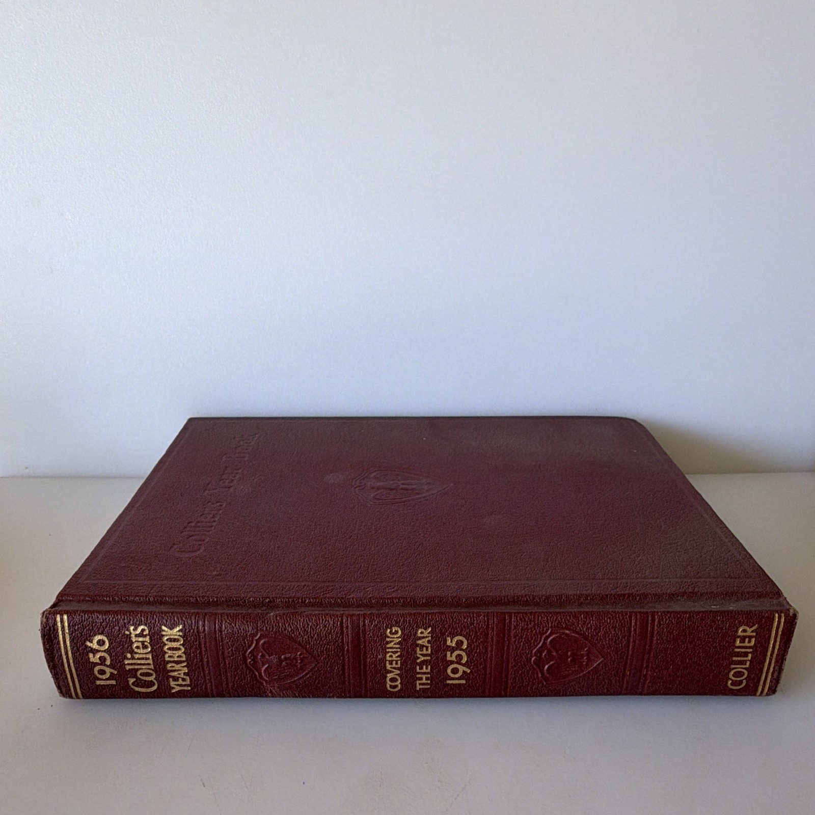 Collier Collier’s Year Book 1956 Hardcover Leather Bound English Reference
