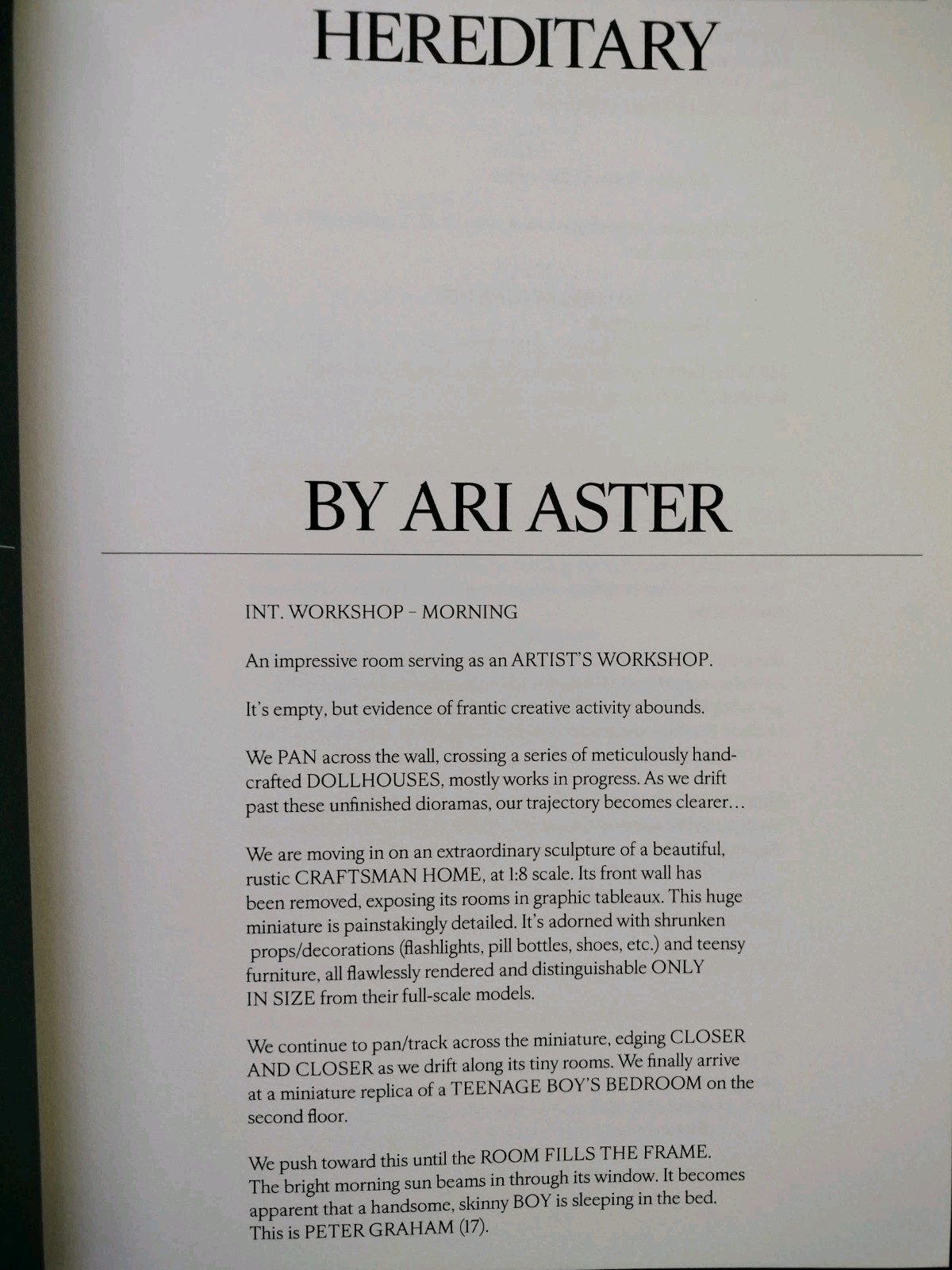 HEREDITARY SCREENPLAY BOOK Ari Aster A24 HARDCOVER 2020 horror