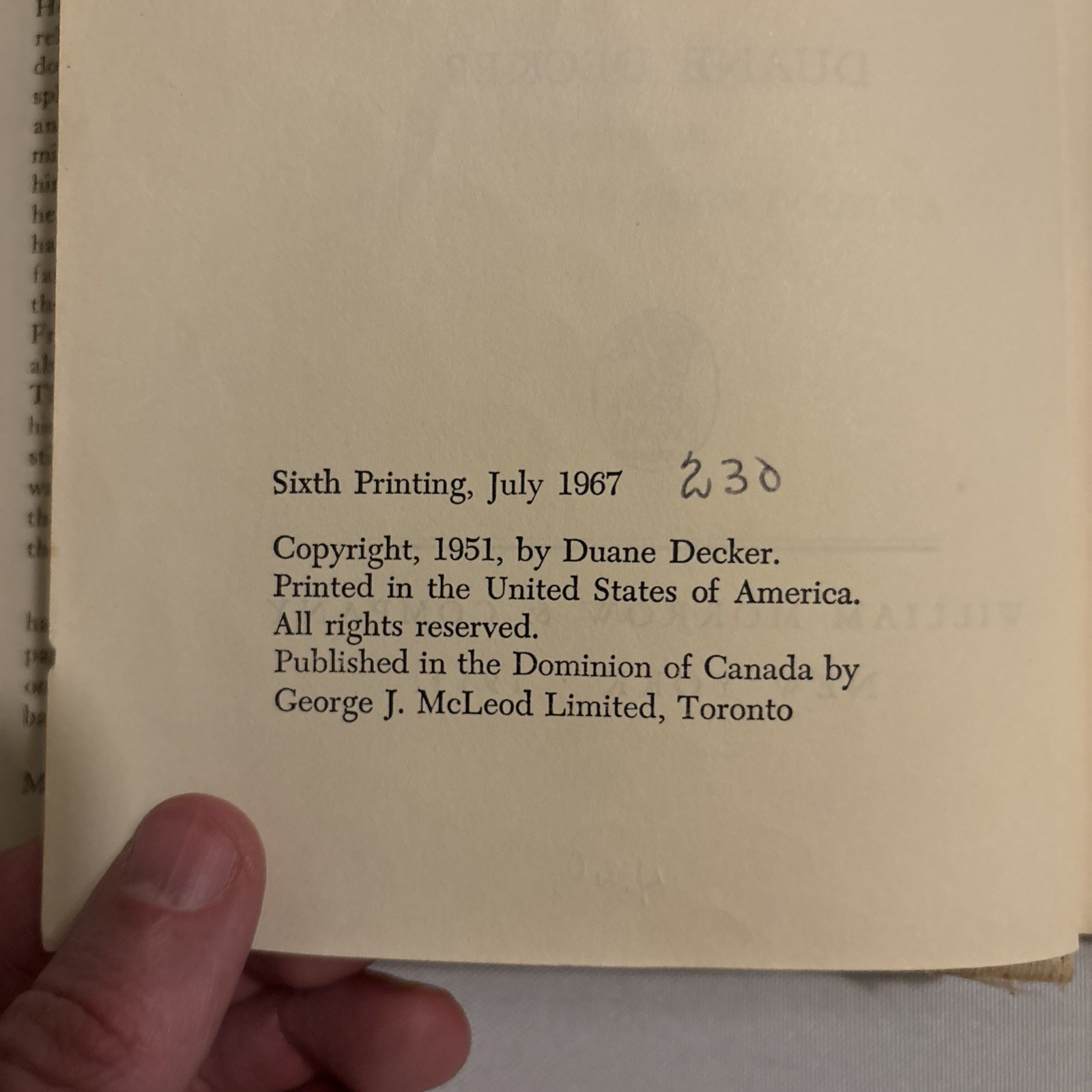 “Fast Man On A Pivot” By Duane Decker Published By William Morrow (HC 1968) RARE