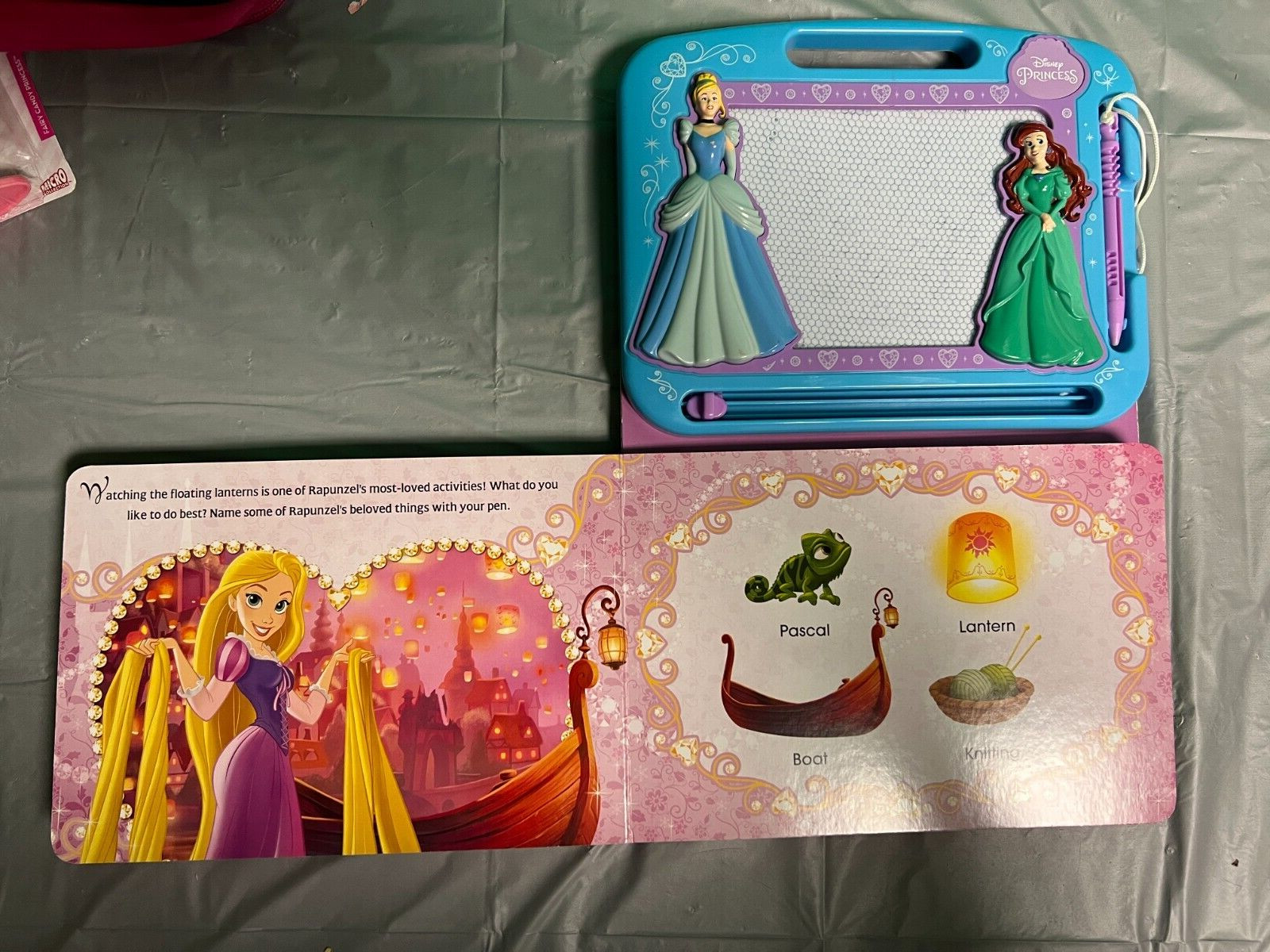 Barbie & Disney Princes lot of learn to write, NEW micro figures & board book/CD