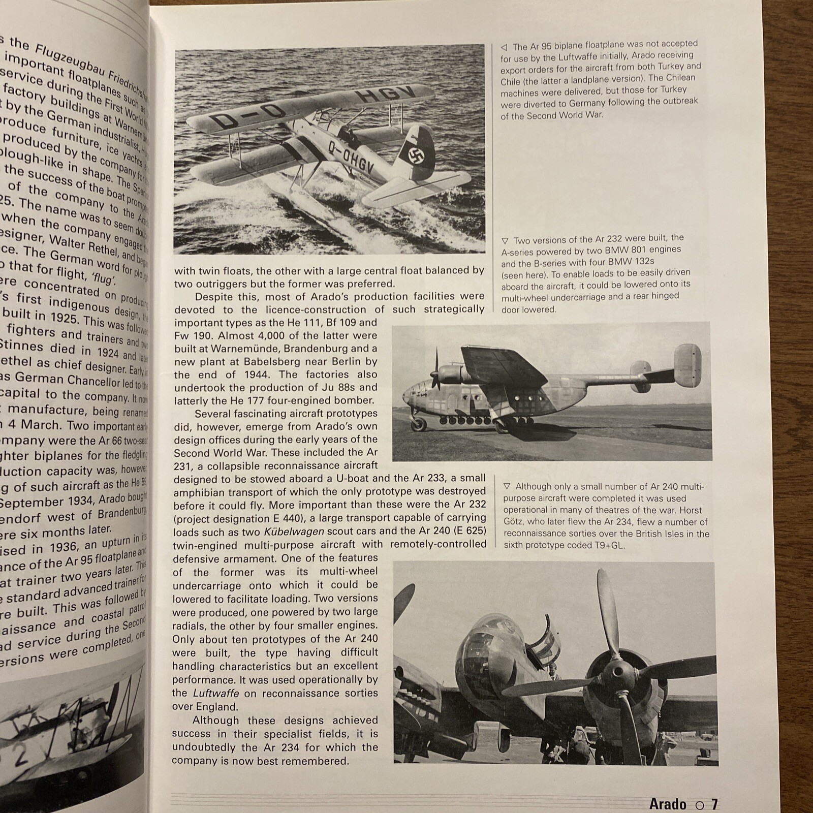 Military Aircraft In Detail Arado Ar 234 A by J. R. Smith E. J. Creek 2006 Book