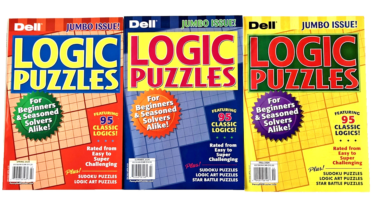 NEW Lot 10 Penny Press Dell LOGIC Problems Math, Collector, Expert Puzzle Books