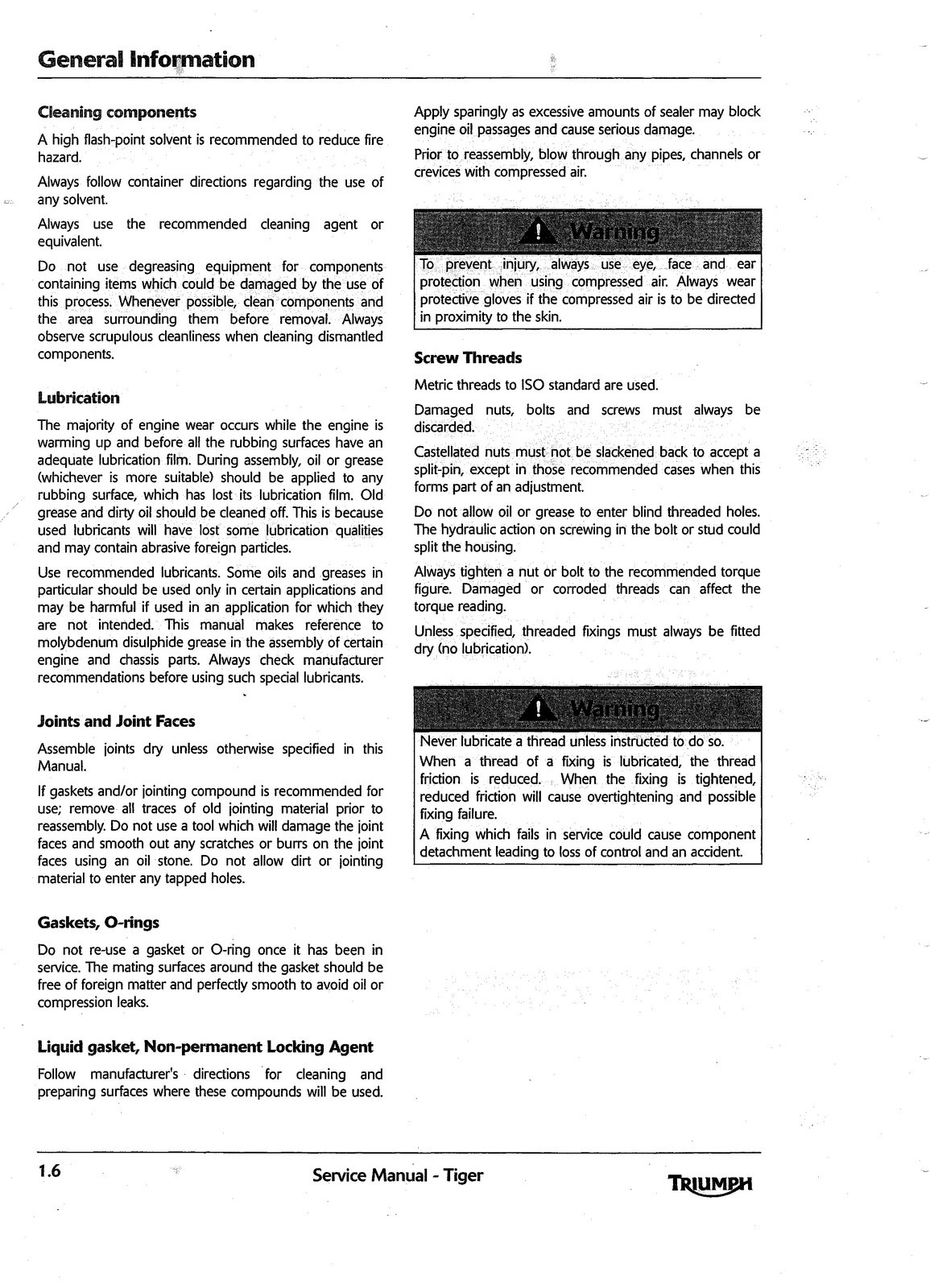 TRIUMPH Tiger 1050 Workshop Manual 2006, DOUBLE BINDING – PROTECTIVE COVERS