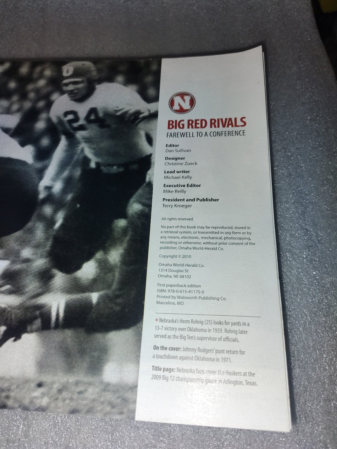 Big Red Rivals Farewell to a Conference 2010 First Paperback Edition Omaha