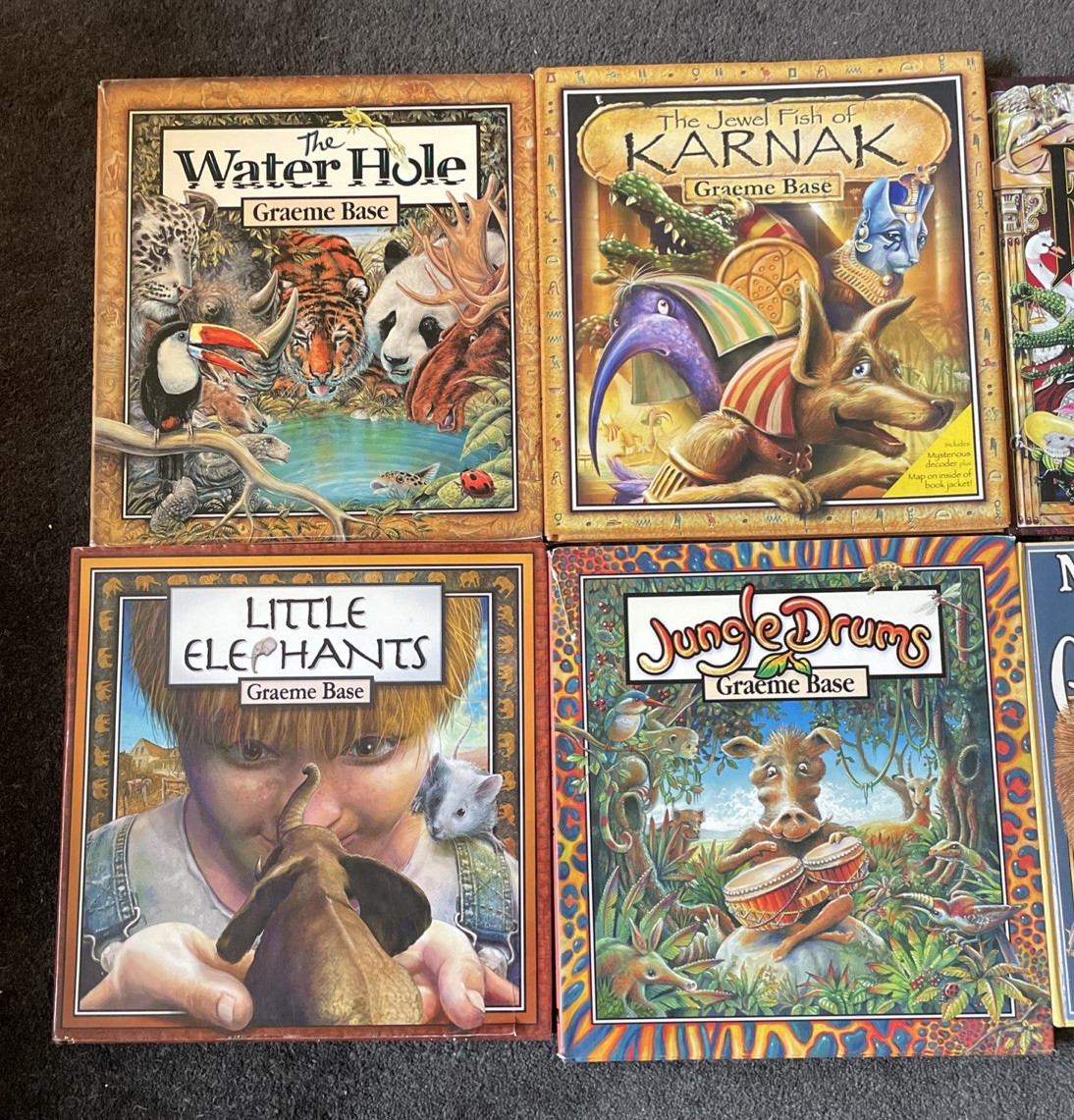 Lot of 8 Graeme Base Picture Books ALL HC Animalia Grandma Pop-up Eleventh Hour