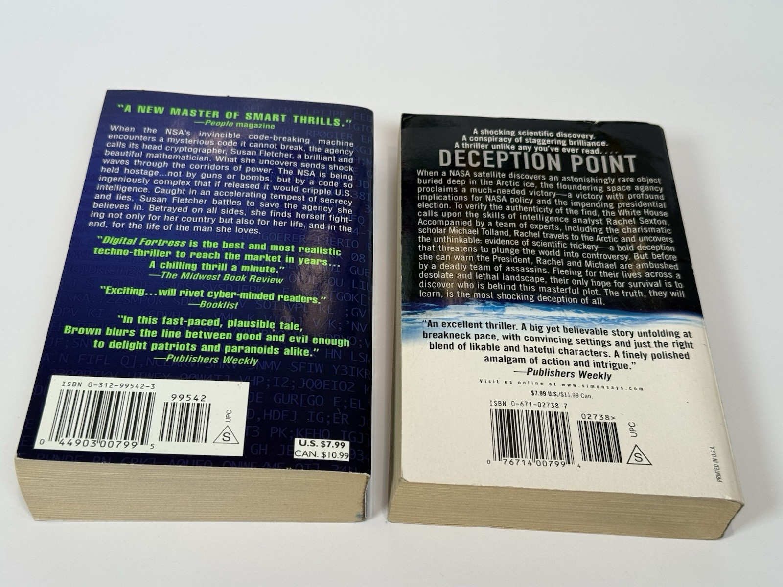 Dan Brown Digital Fortress & Deception Point Paperback