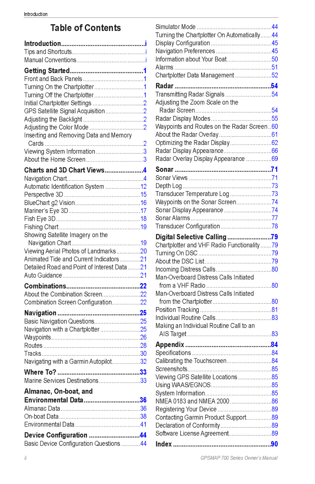 Garmin GPSMAP 700 Series 720 740 750 S Owners Manual: 100 Pages