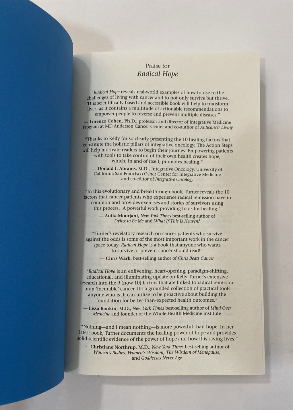 Radical Hope by Kelly A. Turner Ph.D