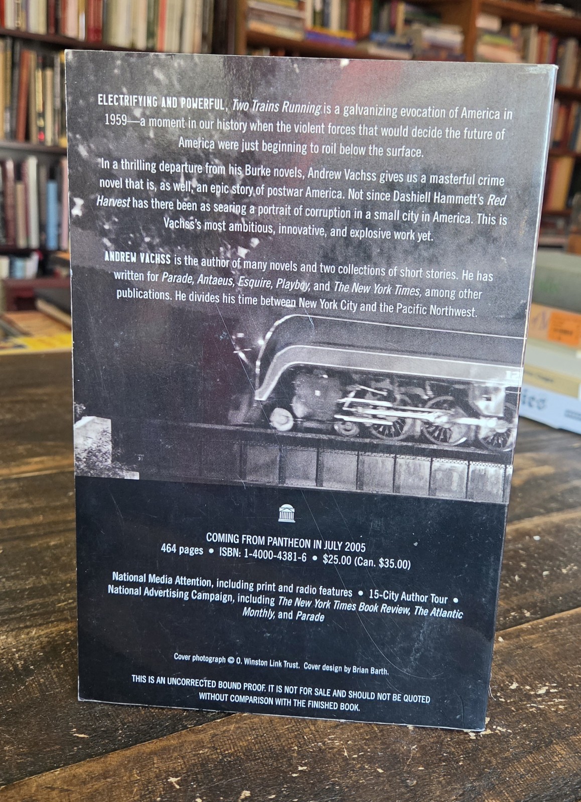 Two Trains Running by Andrew Vachss – Advance Reader’s Edition
