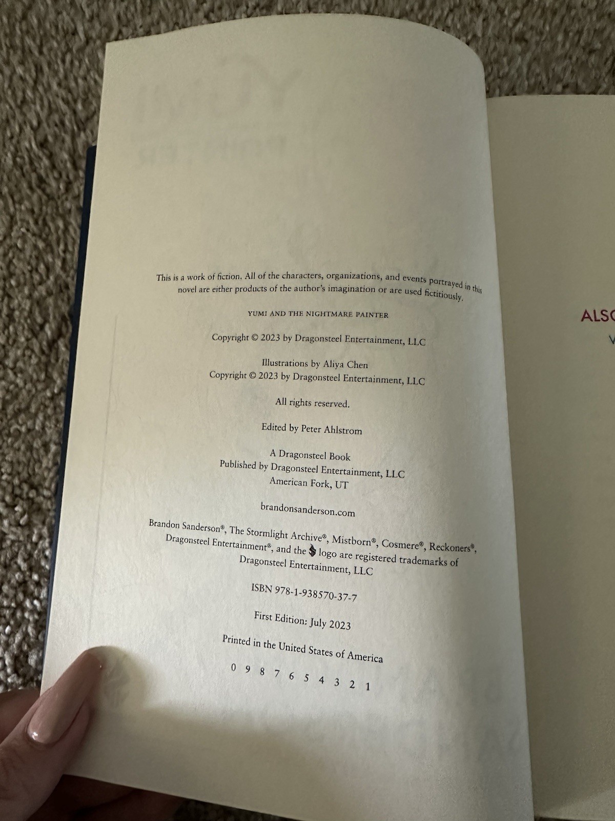 Brandon Sanderson (First Edition) Yumi and the Nightmare Painter Secret Project