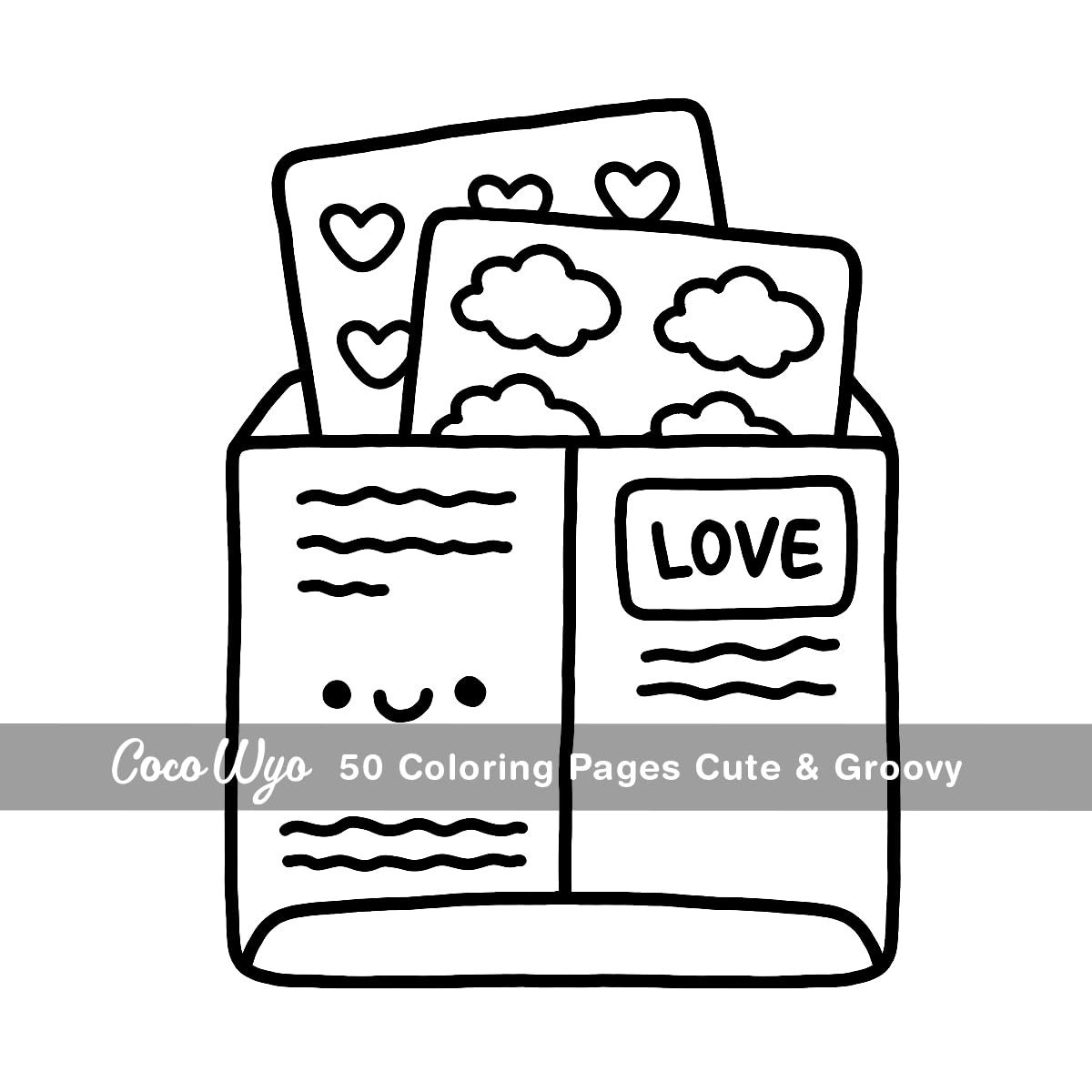 Cute & Groovy Coloring Book for Adults and Kids Bold and Easy Simple and Big