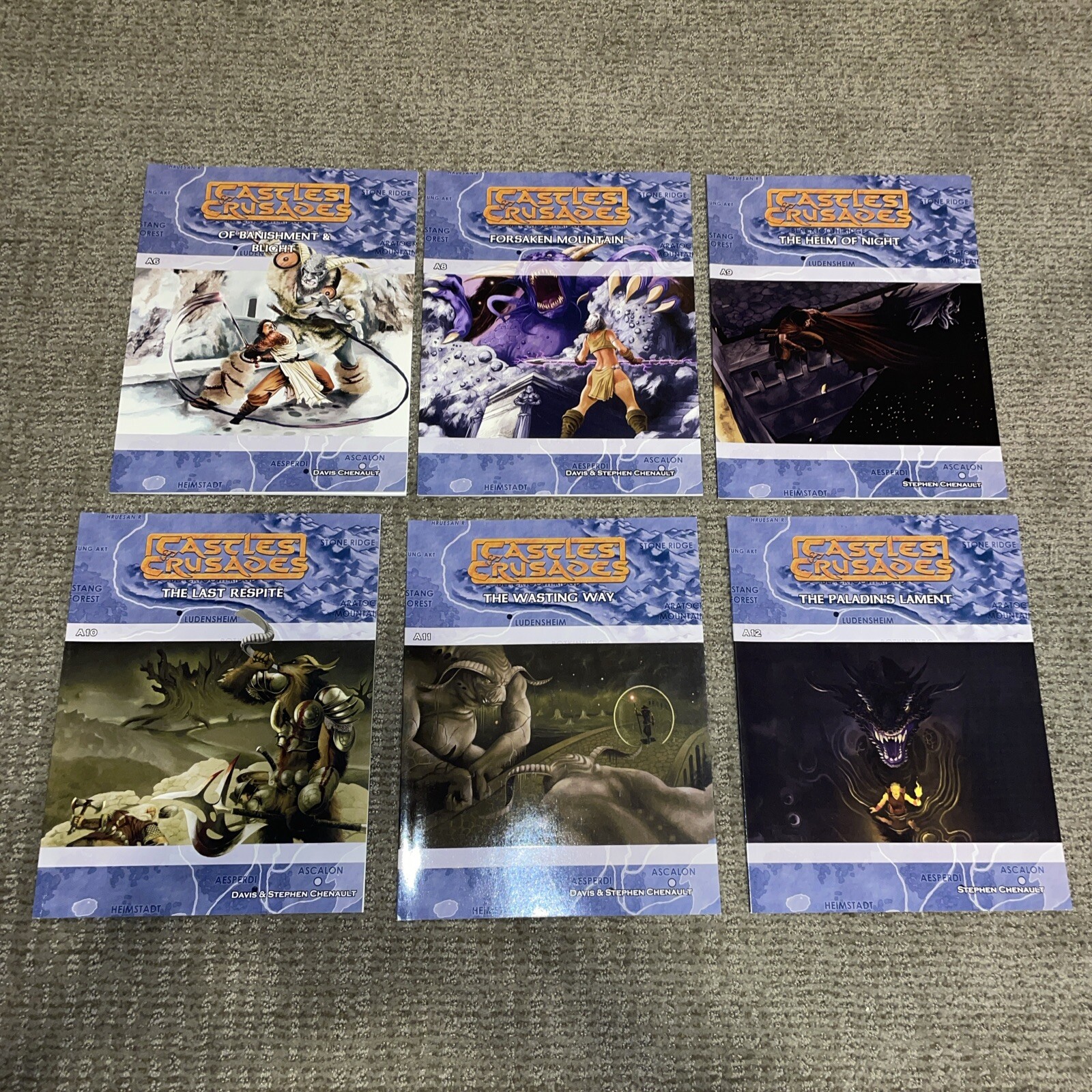 Lot of 6 Castles & Crusade Books A6 & A8 – A12 Davis & Stephen Chenault TLG C&C