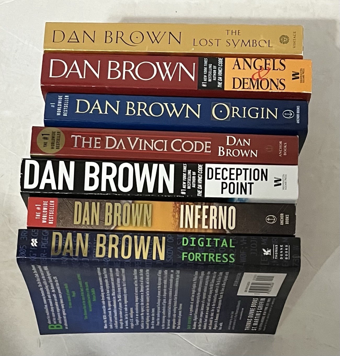 Dan Brown ROBERT LANGDON Complete Series Lot of 7 (#1-7) Set Books Da Vinci VG+