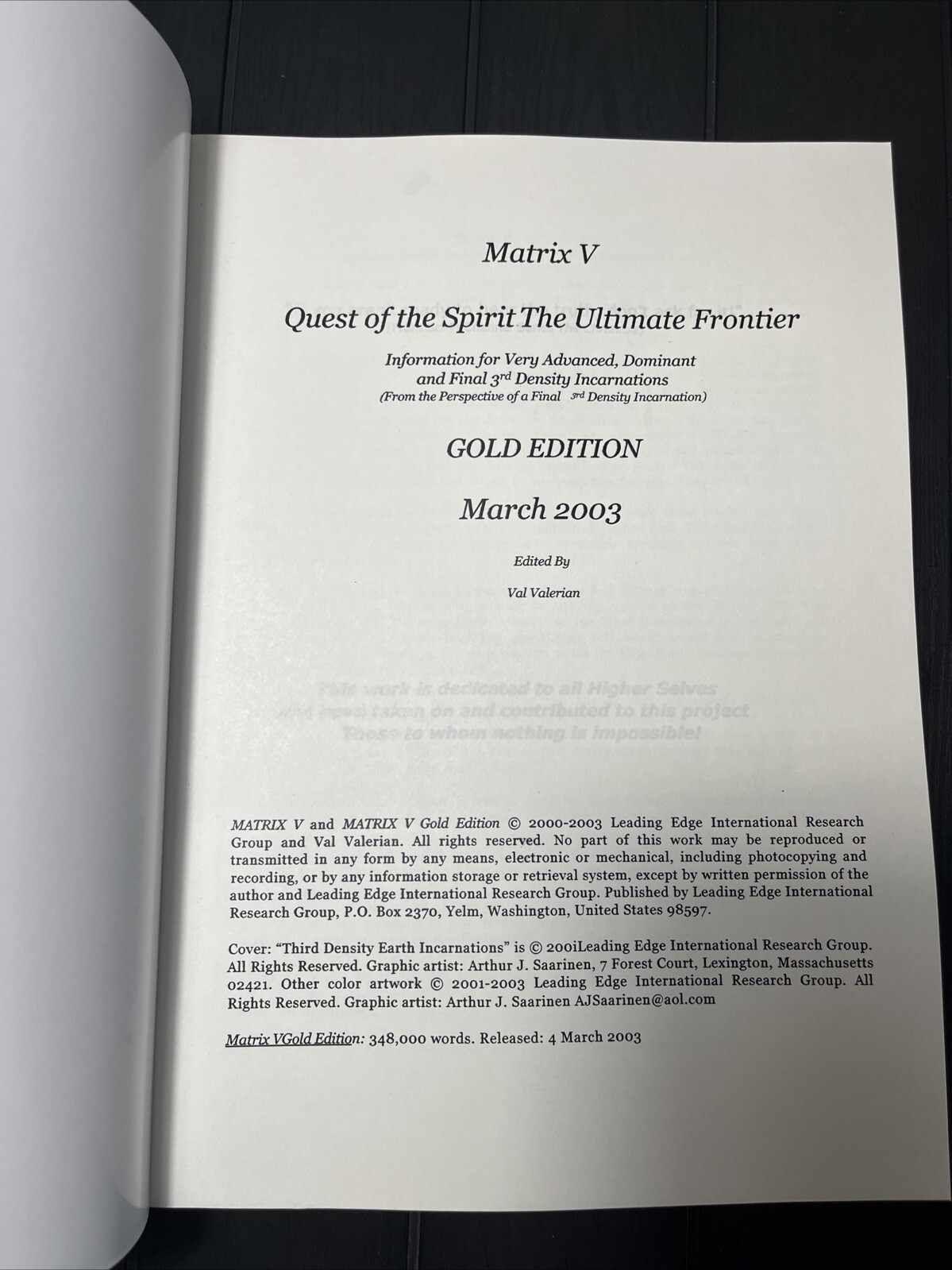 Matrix V 5, Vol.1&2&3,Quest of the spirit,Graduation Key,Journey,by Val Valerian