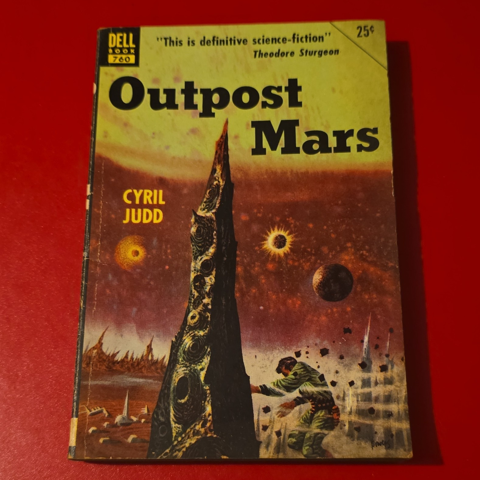 1952 Outpost Mars Cyril Judd Dell #760 Vintage Sci-Fi Paperback Richard Powers