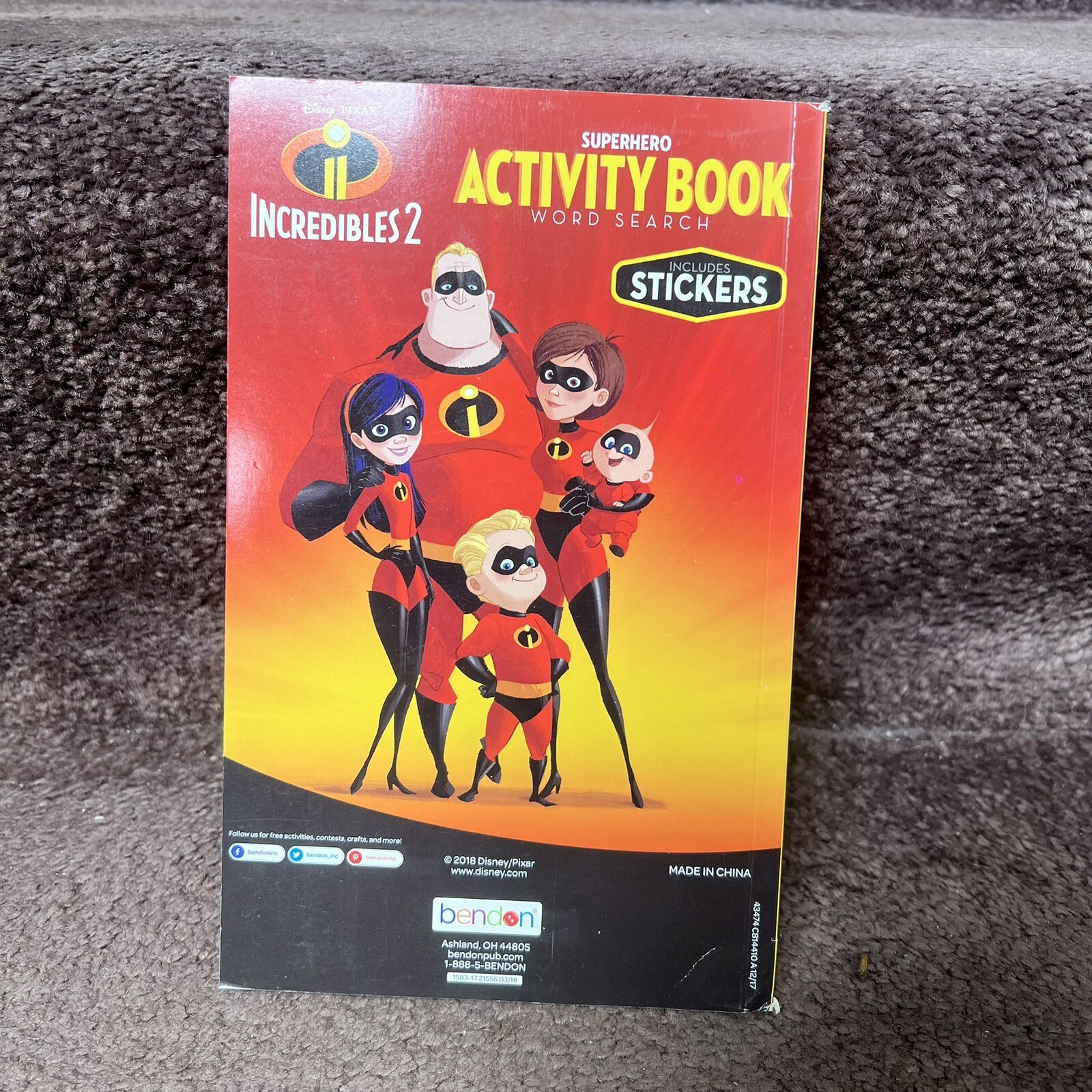 Incredibles 2 Superhero Activity Book Includes Stickers Pixar Disney Unused