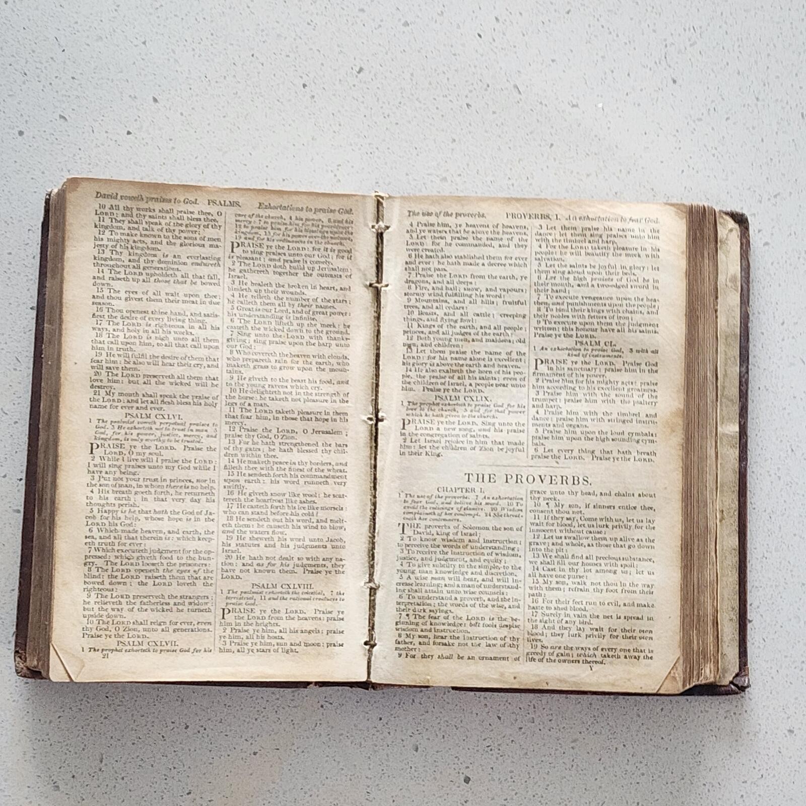 Antique c1860s Victorian Holy Bible Leather Bound Pocket Edition with Gilt Edges