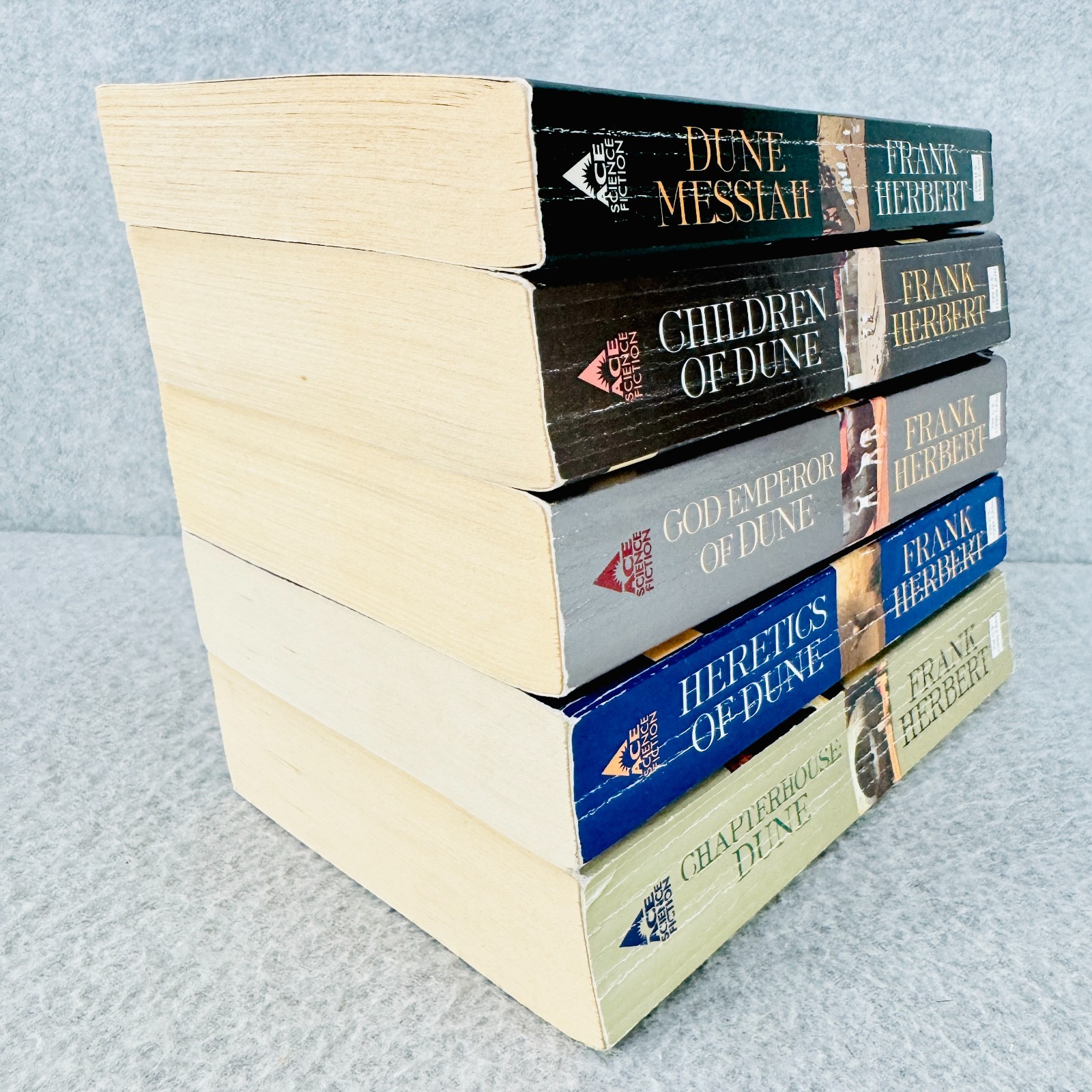 Dune Series Books 2-6 Frank Herbert Paperback ACE Vintage Scifi Lot of 5