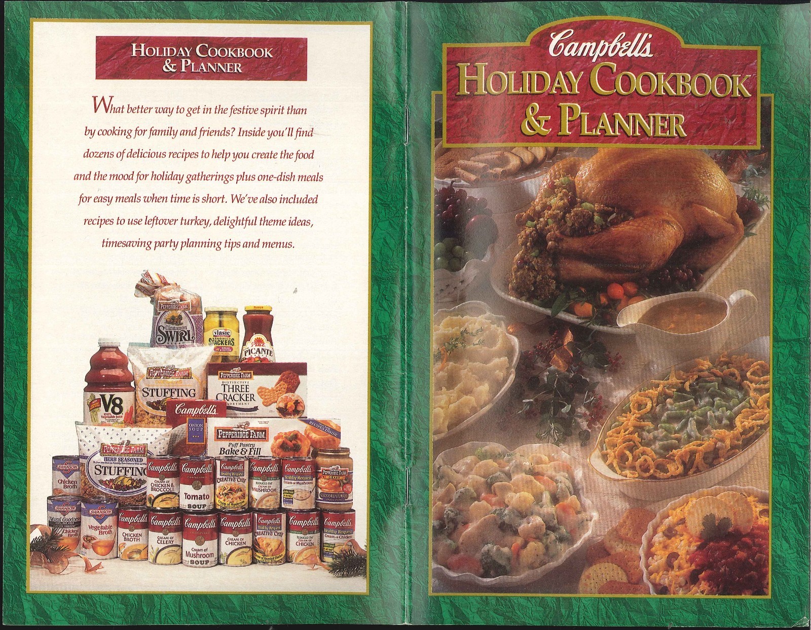 Campbell’s Holiday Cookbook & Planner 1996 Timetable Coupons Cheese Guide