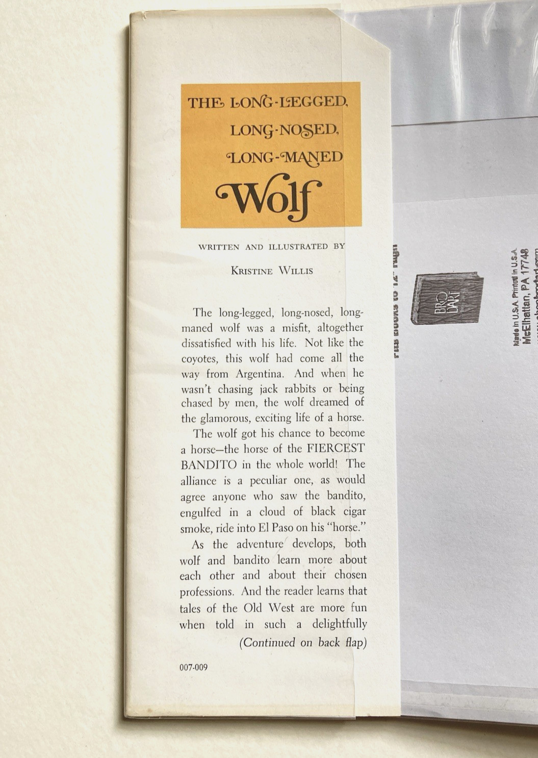 SIGNED The Long-Legged Long-Nosed Long-Maned Wolf – Willis 1968 Texas Printing