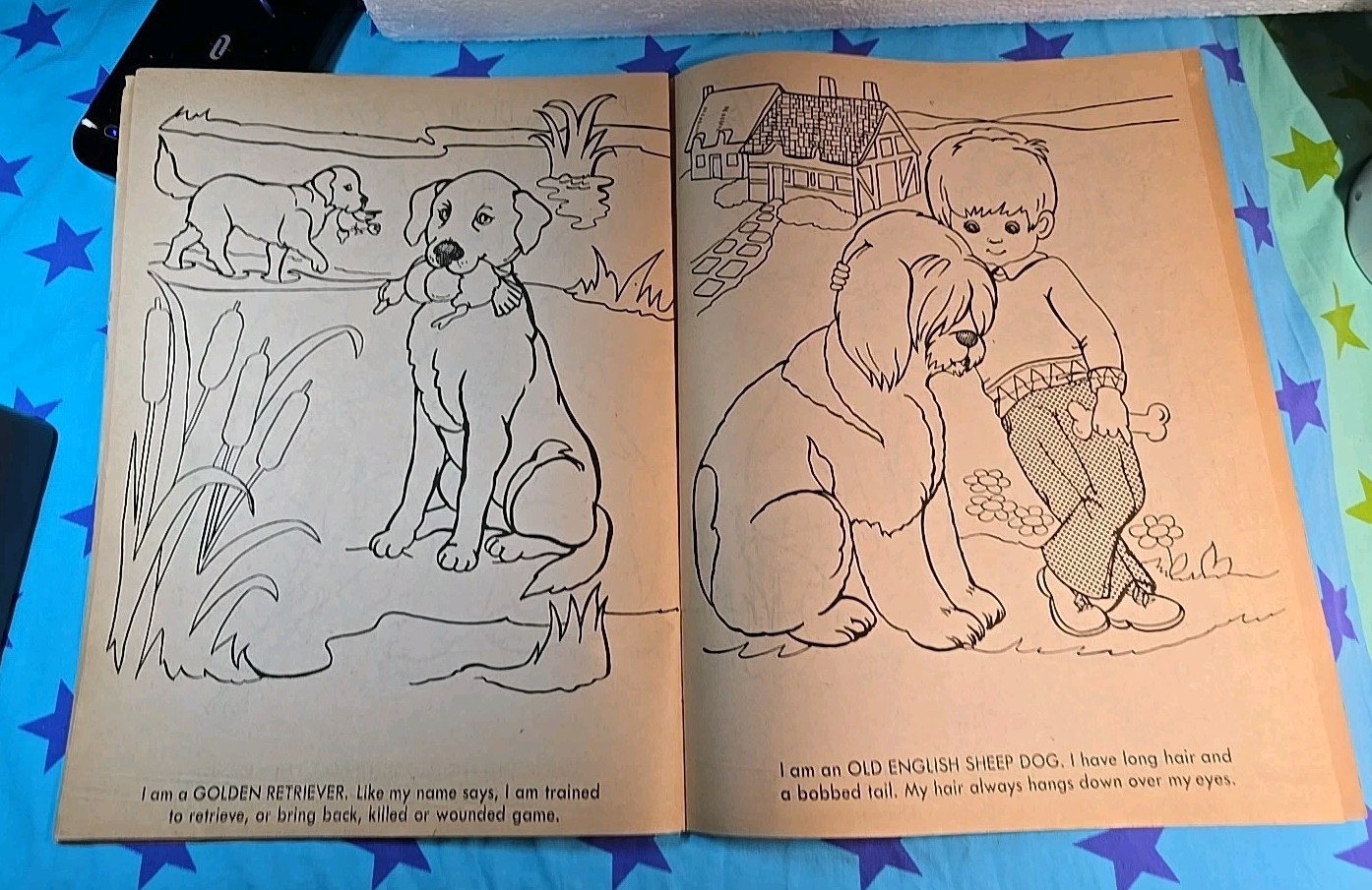 Vintage 1975 Giant Coloring Book “I LOVE DOGS” 11X14.5