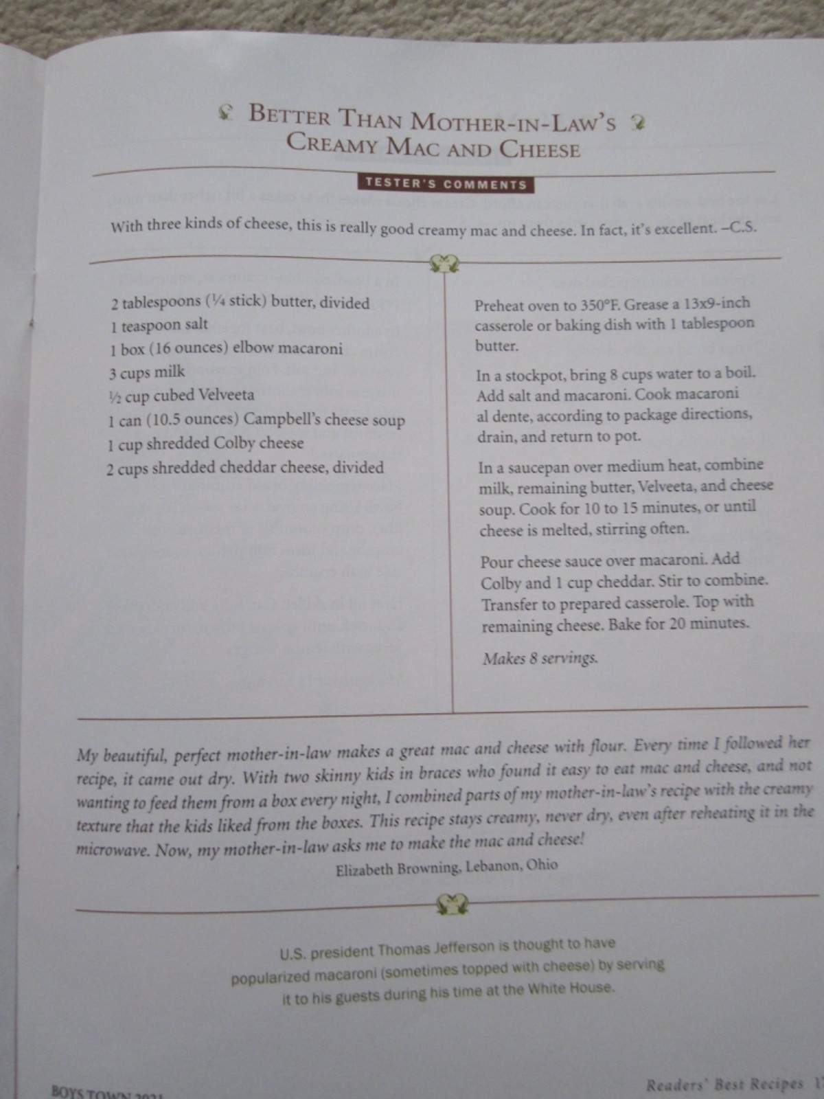 Farmer’s Almanac ’21, ’24 Readers’ Best Recipes & Their Stories, Boys Town Press