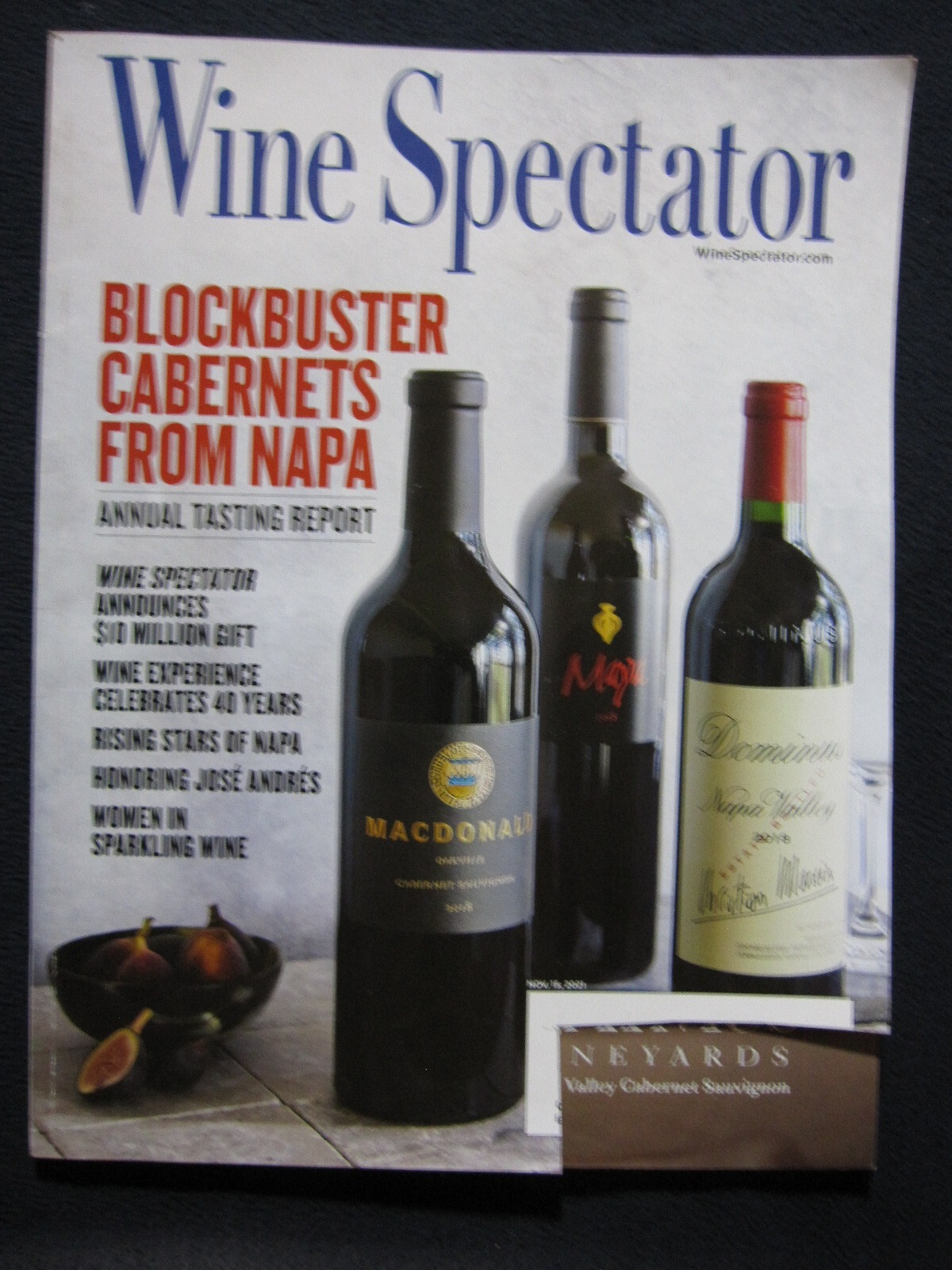 Wine Spectator Magazine November 15, 2021 Blockbuster Cabernets From NAPA