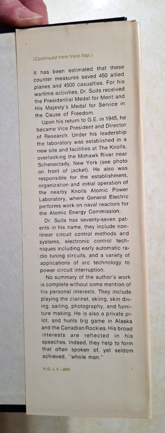 Suits Speaking of Research Vintage General Electric GE Schenectady NY History HC