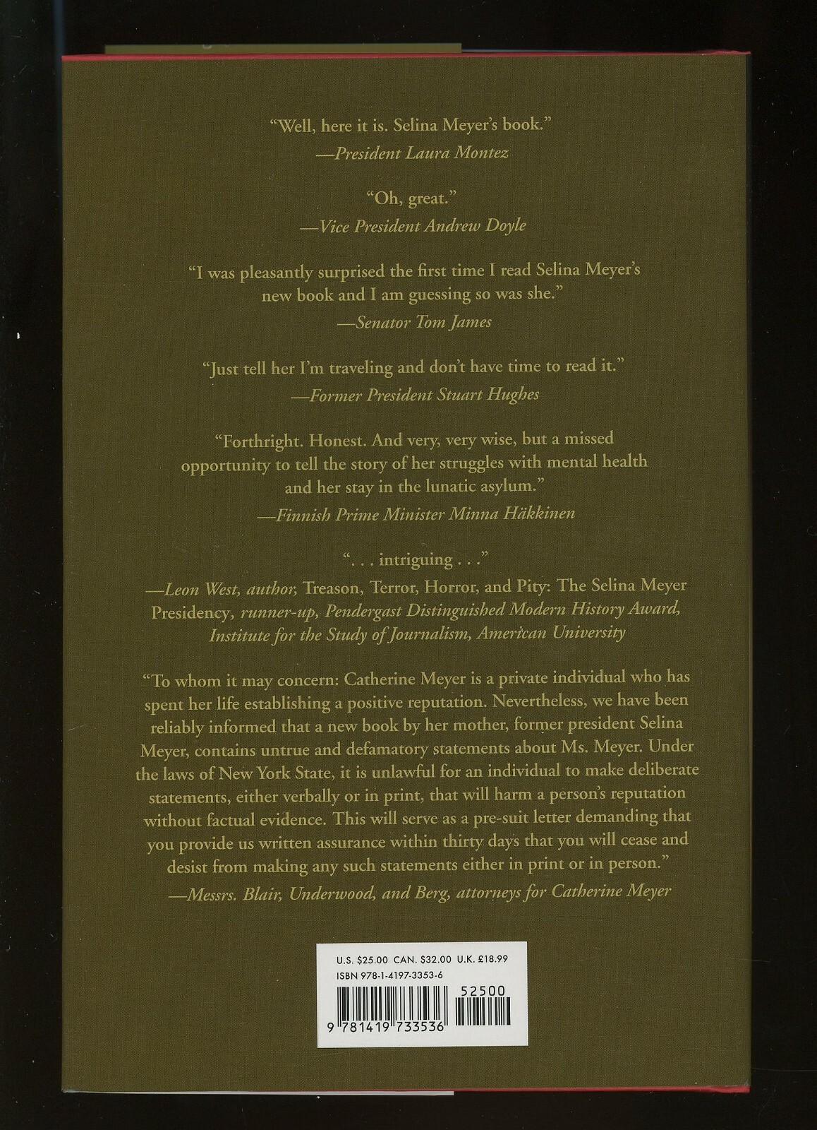 A Woman First: First Woman: A Memoir Hardcover By Meyer, Selina 164 Pages LR-B