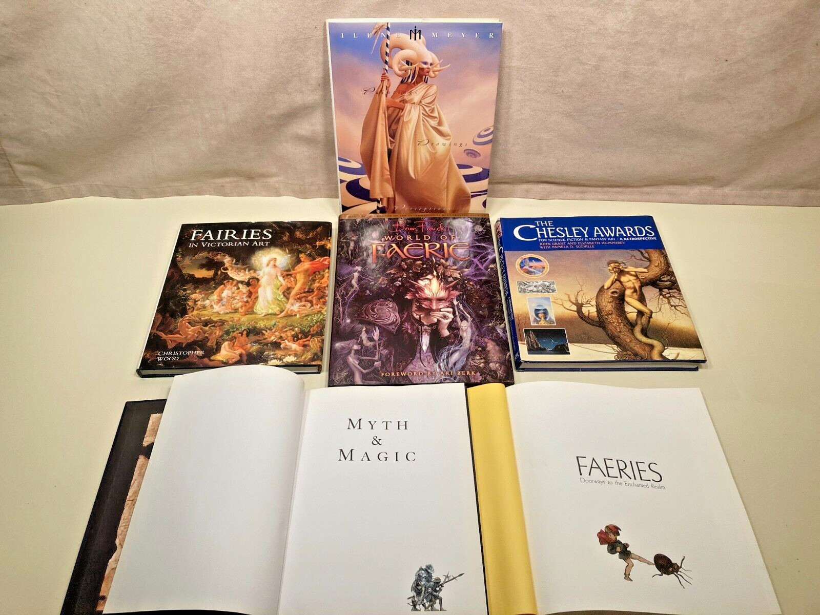 (6) Hardbound fantasy art book assortment (Froud,etc)