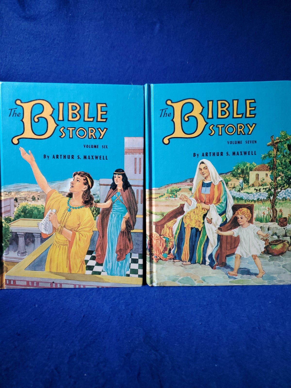The Bible Story Vol 1-4 6-7 9-10 Arthur S Maxwell 8 HC Books R&H Set