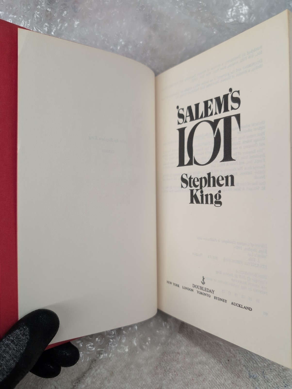 RARE 1st Edition SALEM’S LOT Stephen King (1975) Later Printing $19.95 + Mylar!!