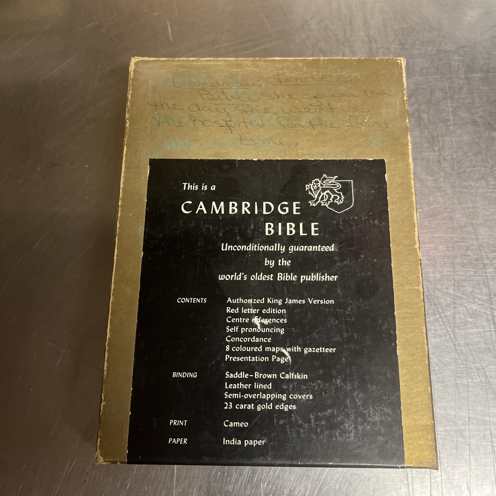 Cambridge Bible KJV Cameo Red Letter 23k Gold Edges 78xrl Saddle Brown