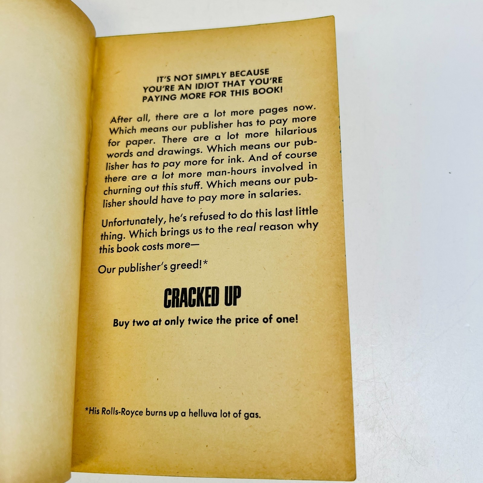Cracked Magazine MAD Paperback Book CRACKED UP 1974 1st Print Vintage