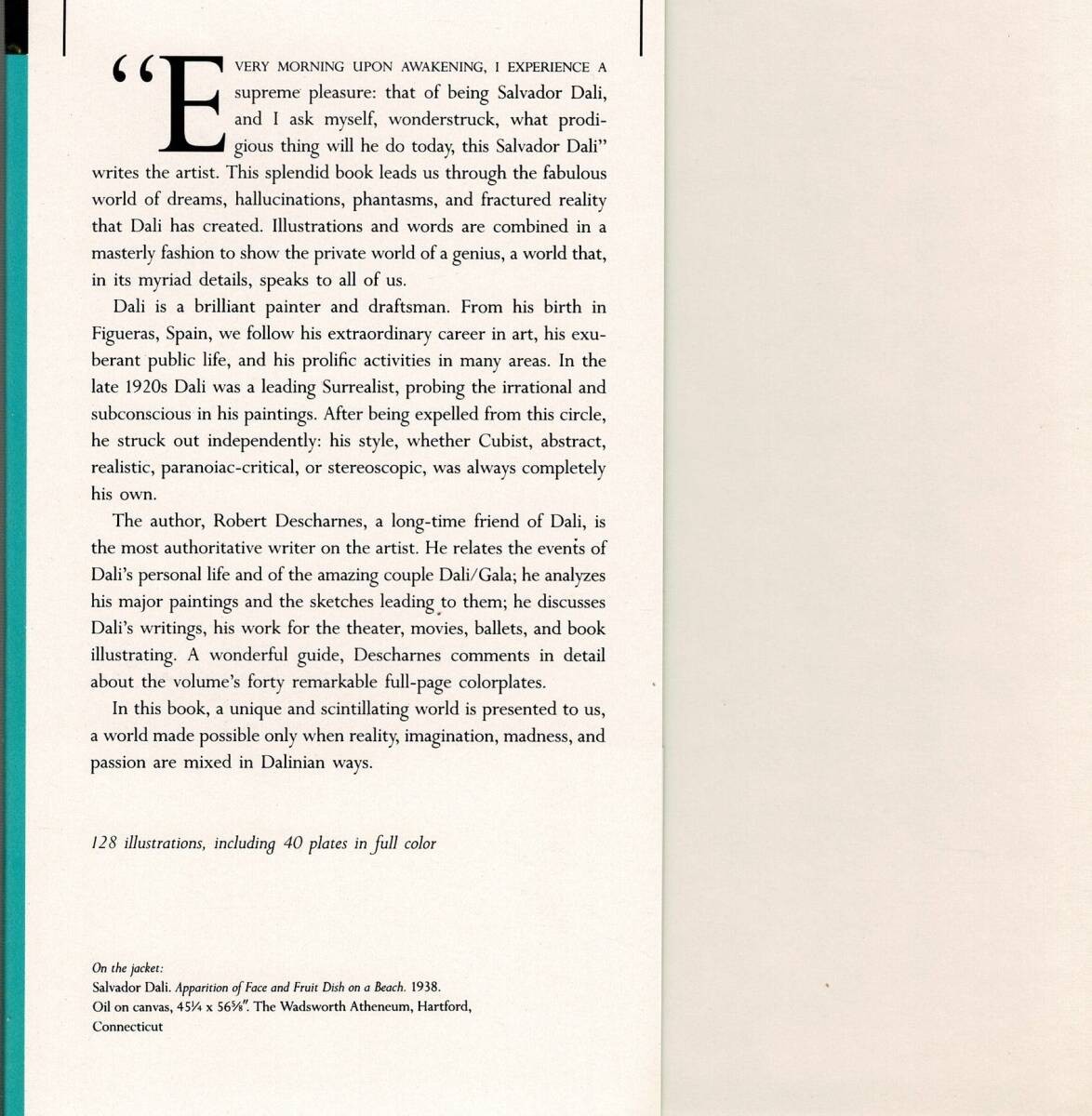 Dali by R. Descharnes, HC, 127 pp, 1985 Abram, 31×24 cm, 128 plates (40 in color
