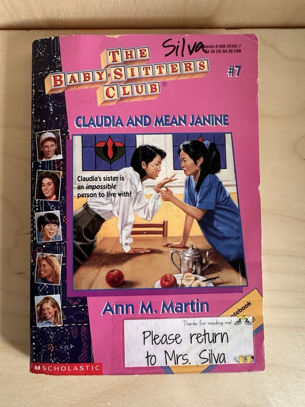 Baby-Sitters Club #7 Claudia and Mean Janine Ann M Martin PB Vintage 1987