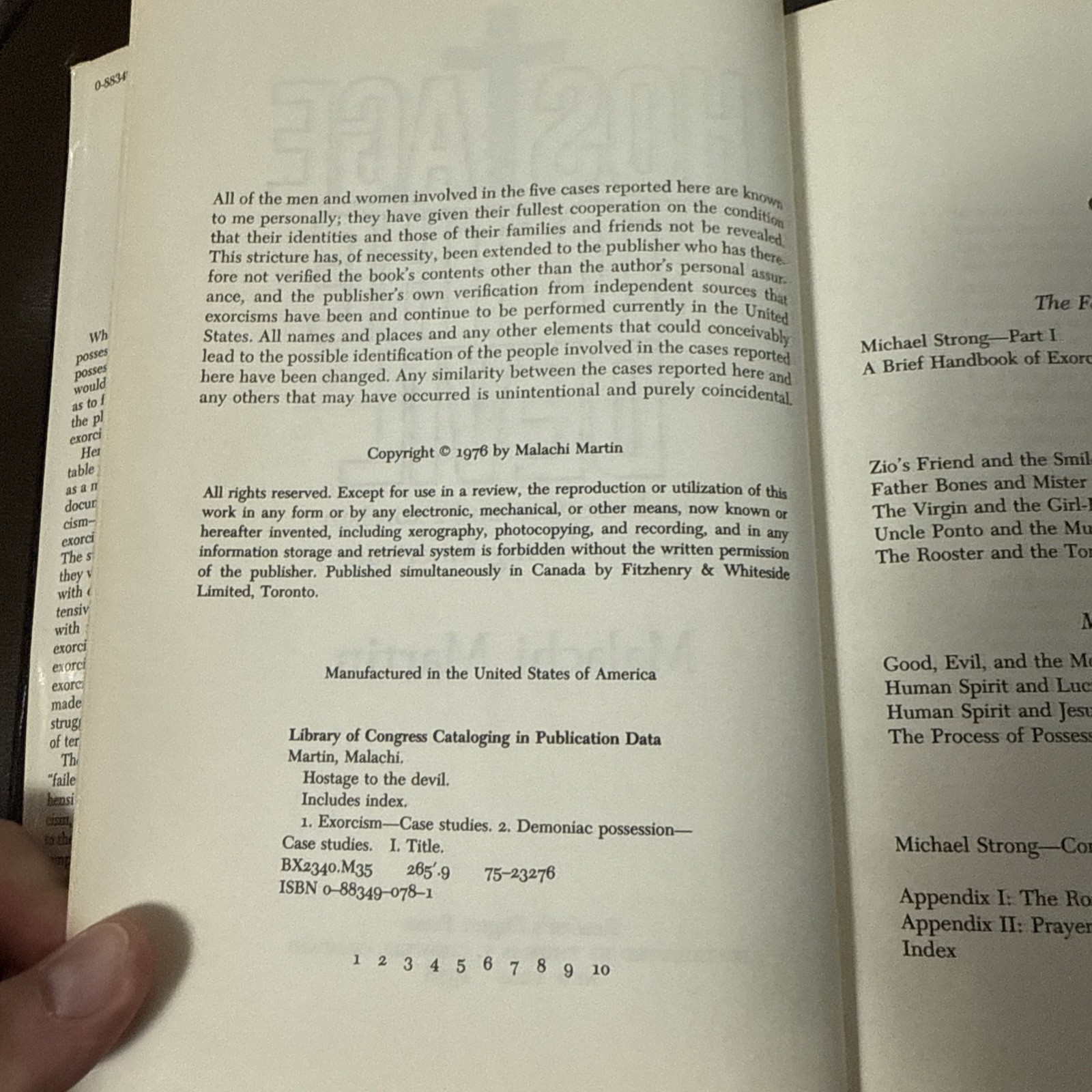 Hostage to the Devil, Malachi Martin, 1976 Hardcover, Exorcism