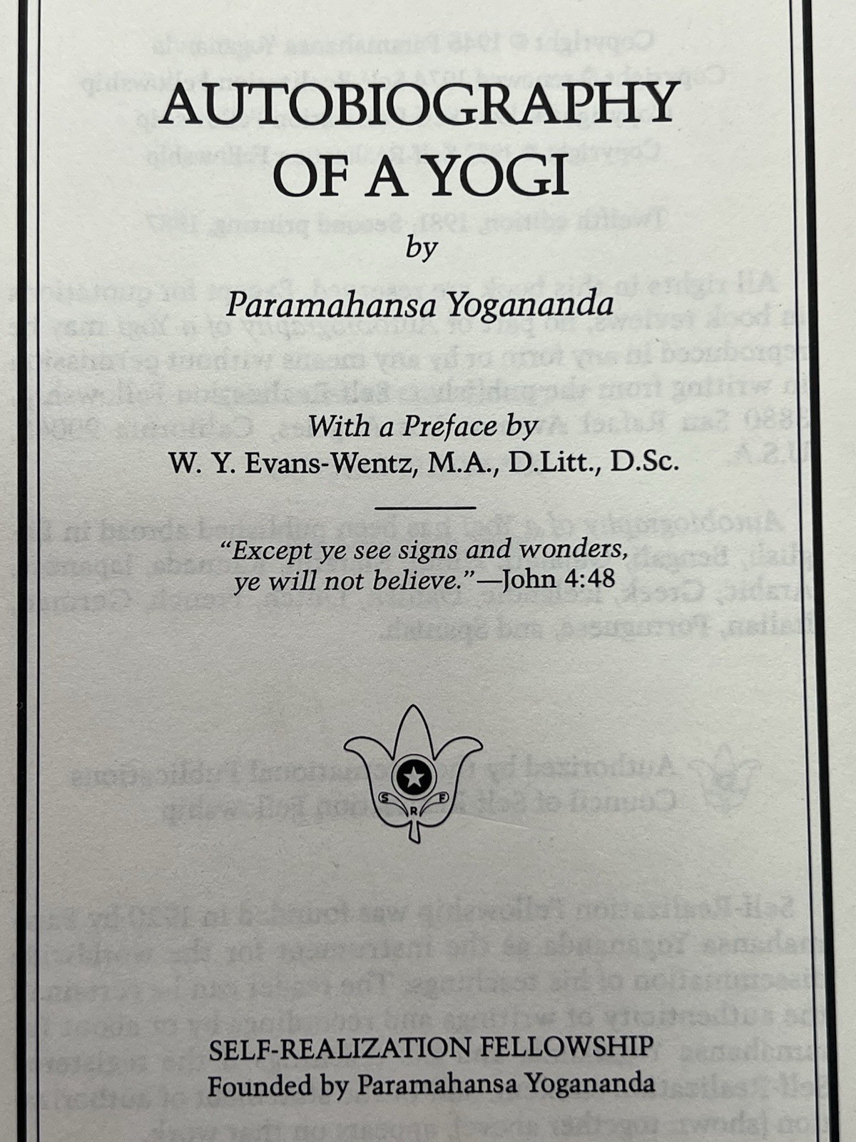Autobiography of a Yogi by Paramahansa Yoganada