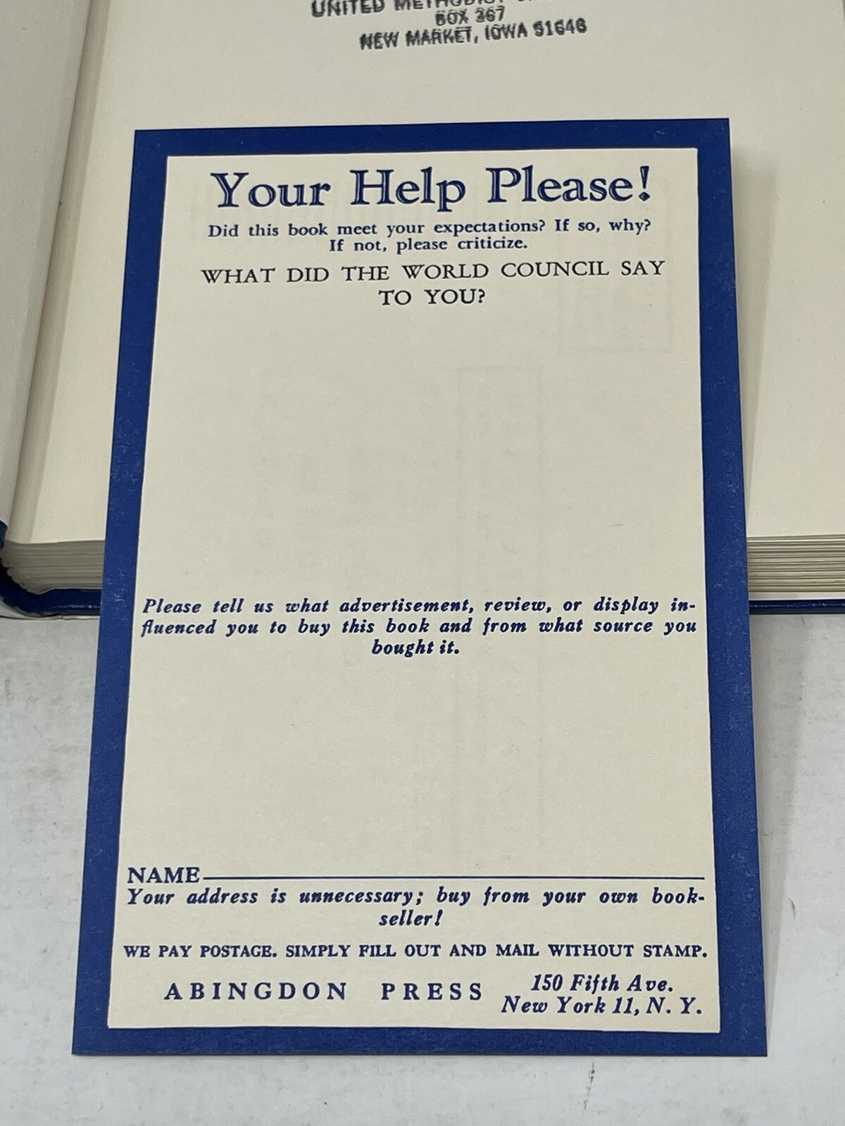 What Did the World Council Say to You Harold A. Bosley HC DJ 1960 SIGNED 1st Ed