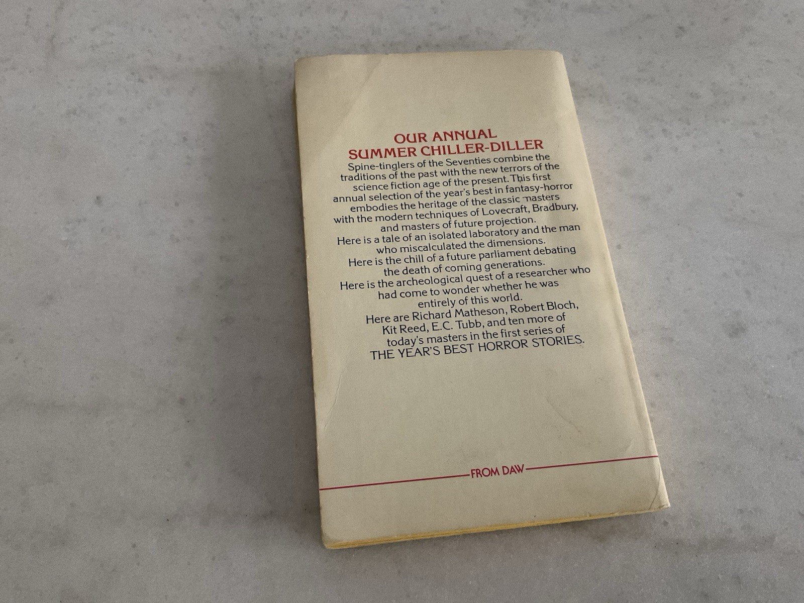 The Year’s Best Horror Stories Series 1 DAW 1972 paperback