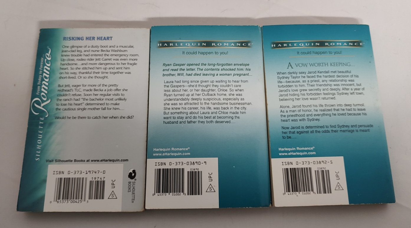 Silhouette & Harlequin Romance Lot of 15 2000-2006 Teal Spines