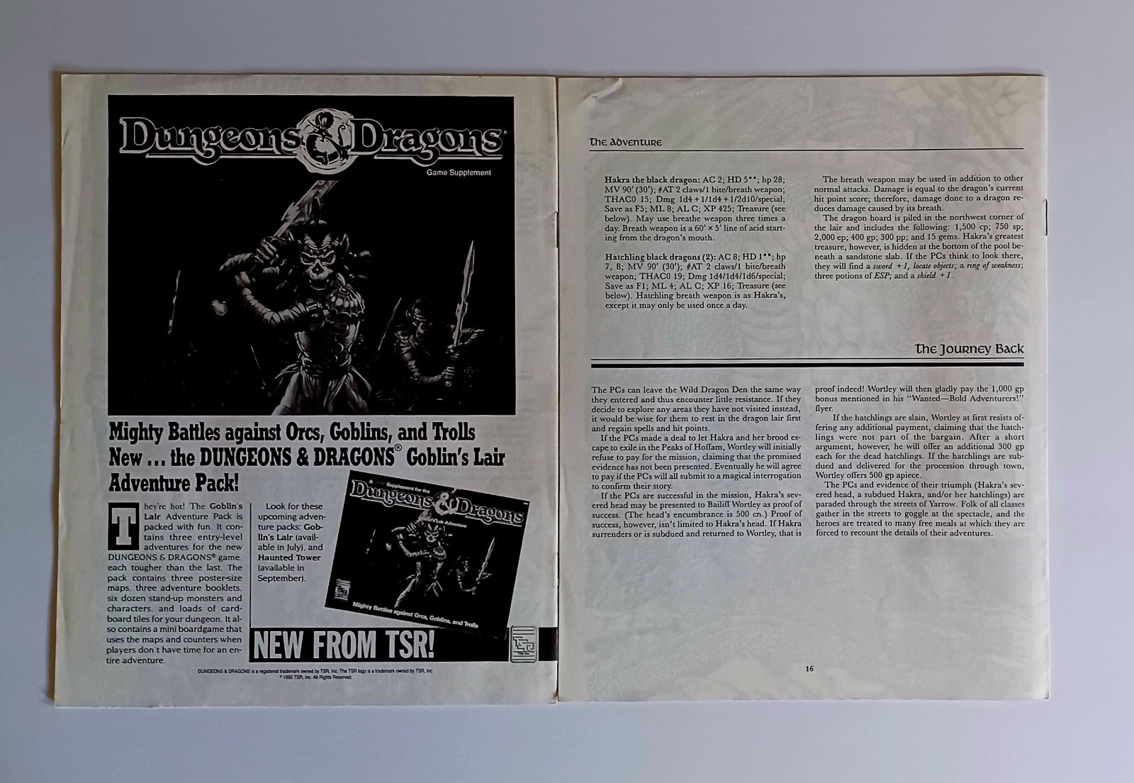 TSR Dungeons Dragons League Of The Red Serpent & Wild Dragon Den Adventure