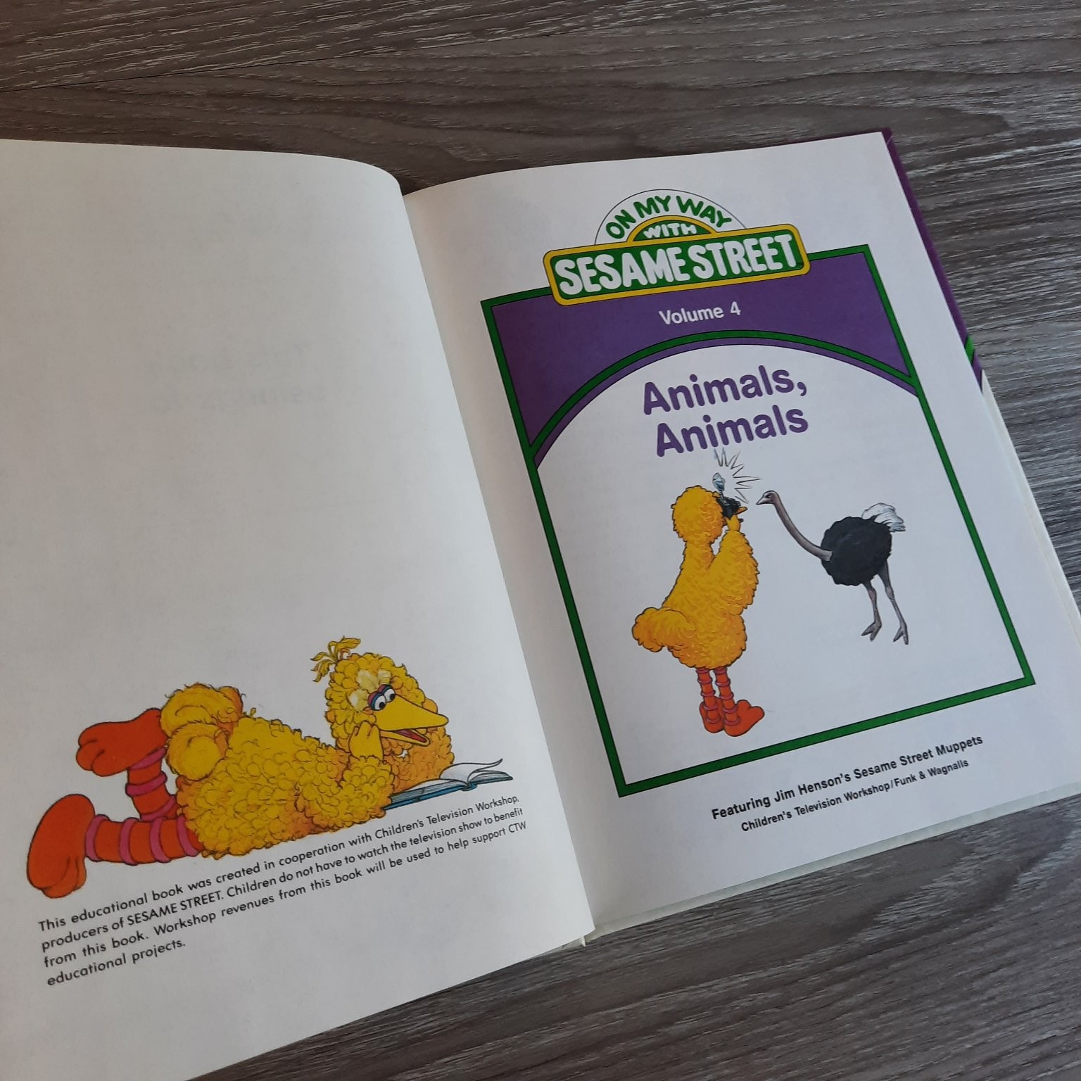 Animals Animals On My Way with Sesame Street Volume 4 1989 CTW Funk Wagnalls