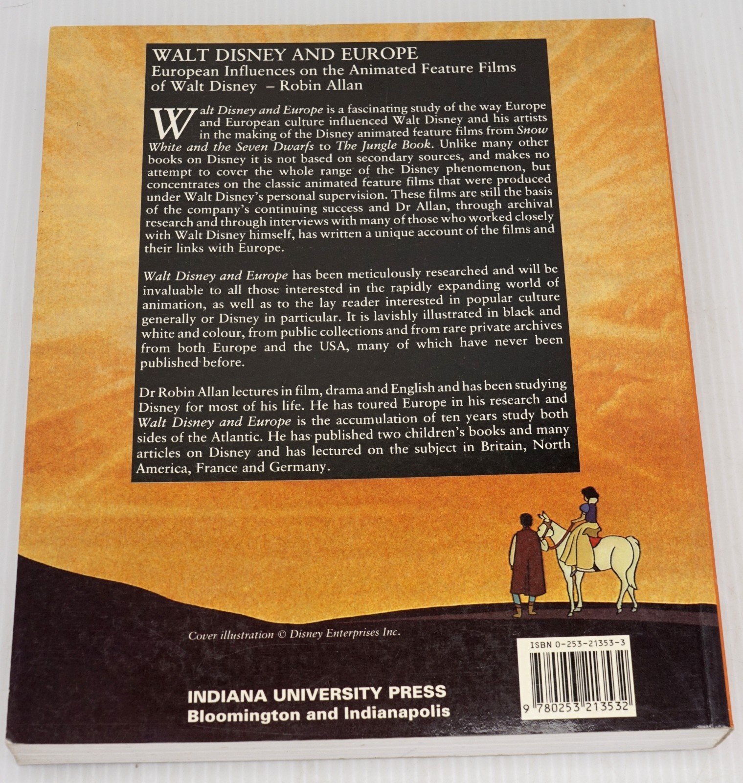 Walt Disney and Europe by Robin Allen 1999 SC First Printing Indiana Univ Press