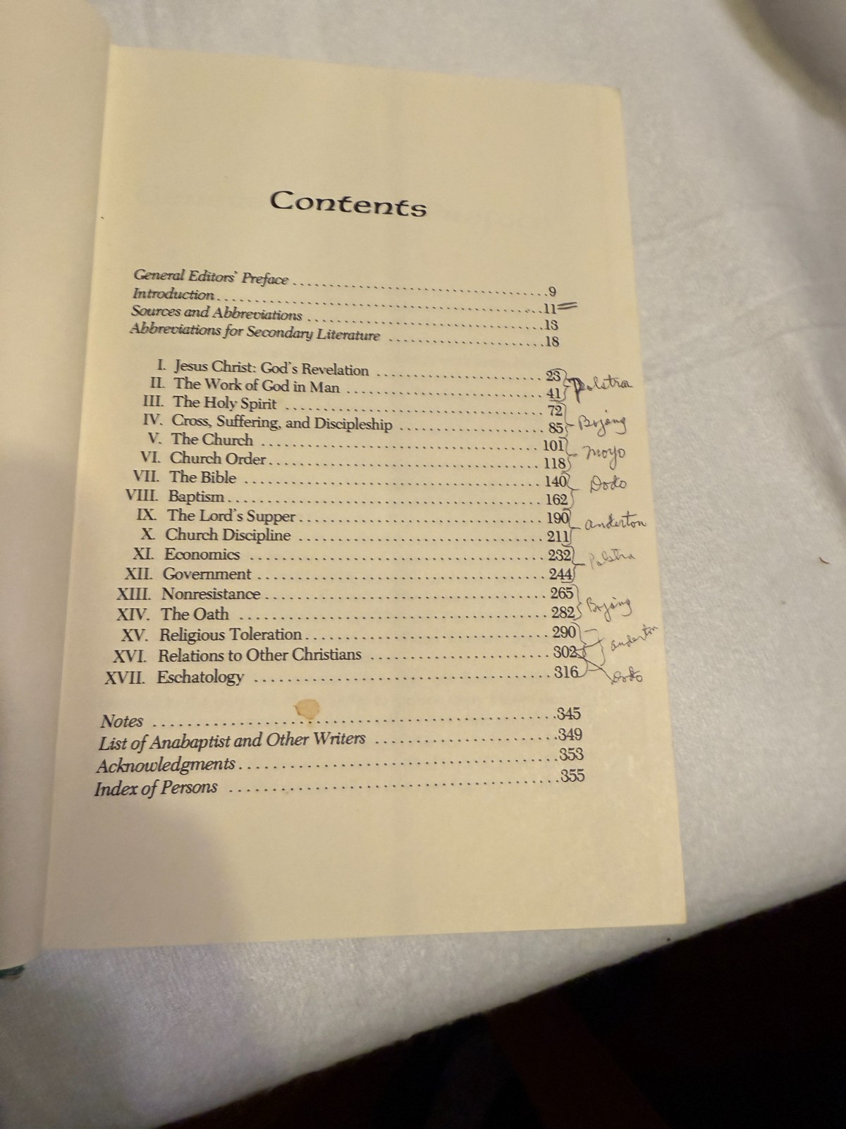 ANABAPTISM IN OUTLINE Selected Primary Sources HC Herald Press Good